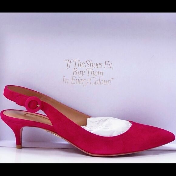 💥 HOST PICK 💥 Aquazzura Cabaret Pink Pure Sling 45 Heels - Picture 11 of 14